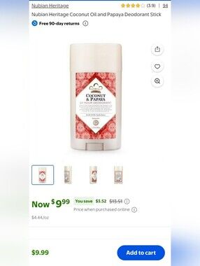 Urban Heritage Coconut & Papaya Deodorant Stick - Cream/Pink